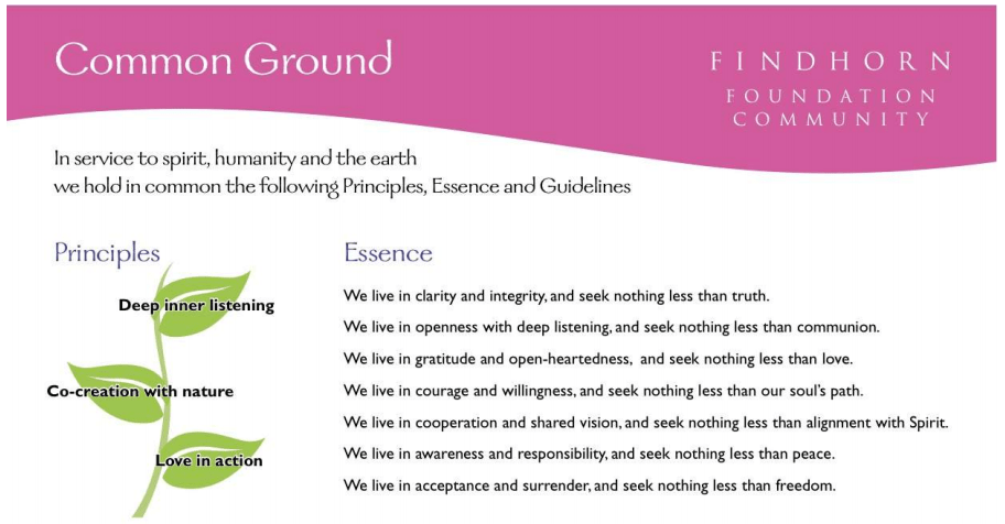 findhorn foundation common ground intro essence